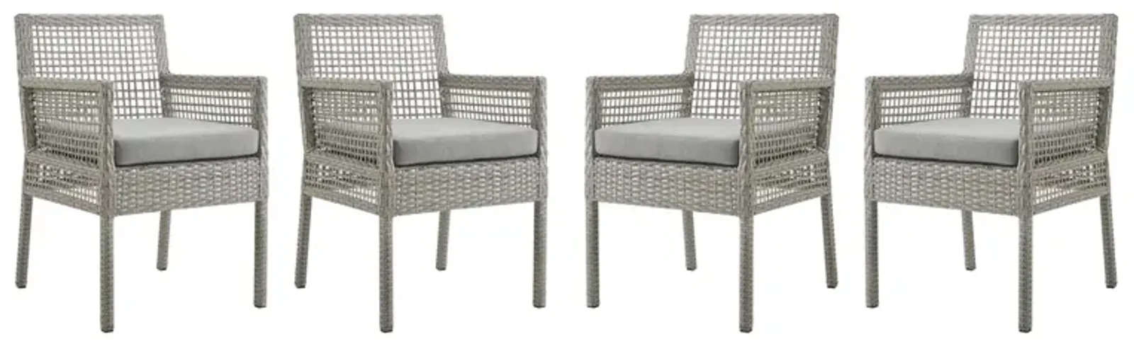 Aura Dining Armchair Outdoor Patio Wicker Rattan Set of 4