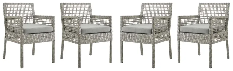 Aura Dining Armchair Outdoor Patio Wicker Rattan Set of 4