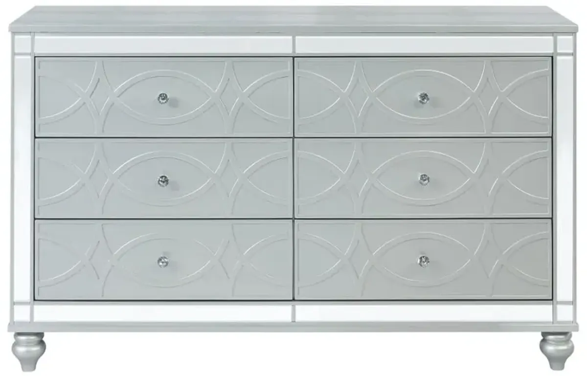 Gunnison 6-drawer Dresser Silver Metallic