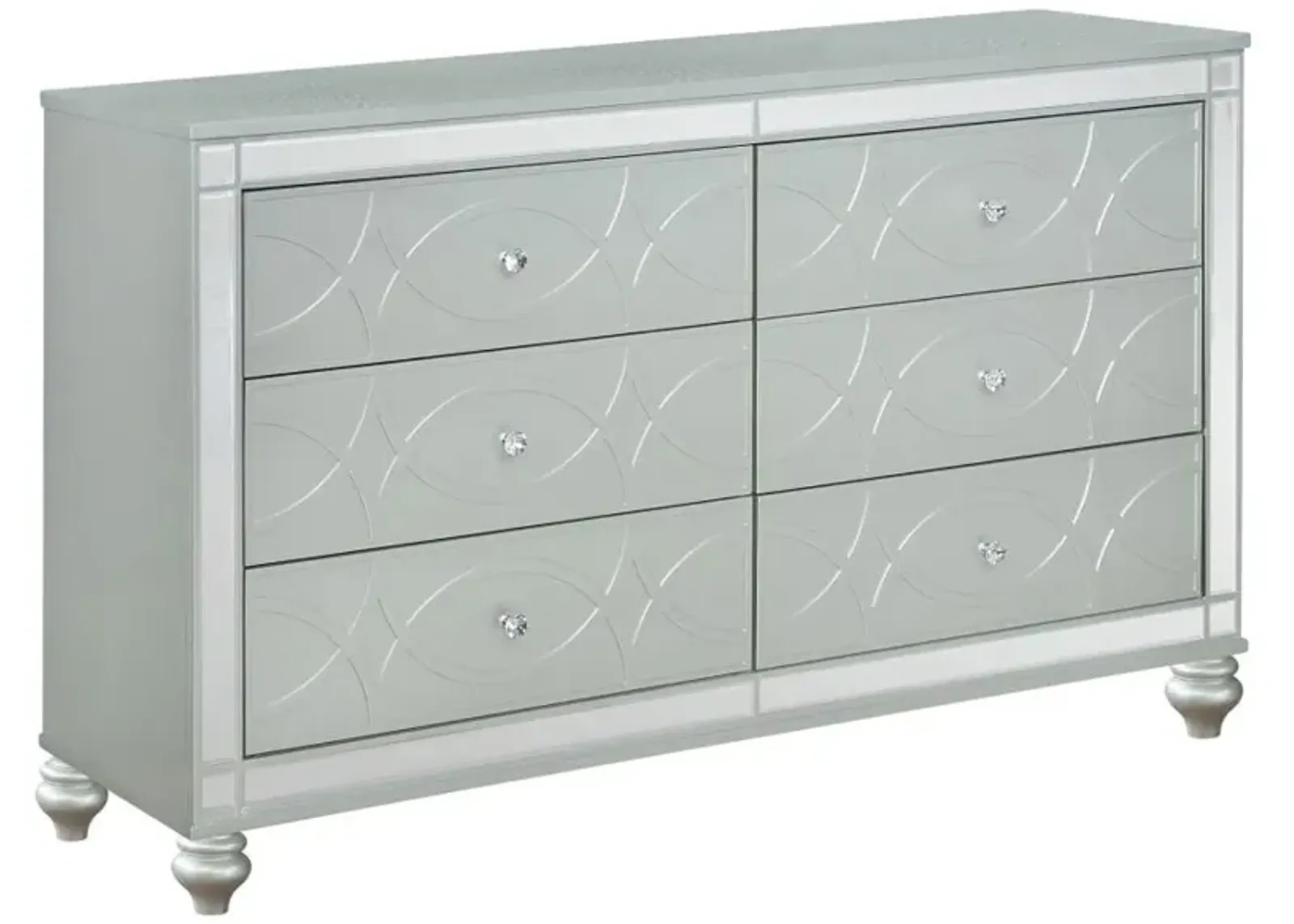 Gunnison 6-drawer Dresser Silver Metallic