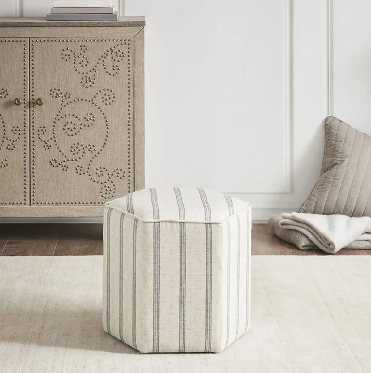 Martha Stewart Ellen Natural Accent Ottoman