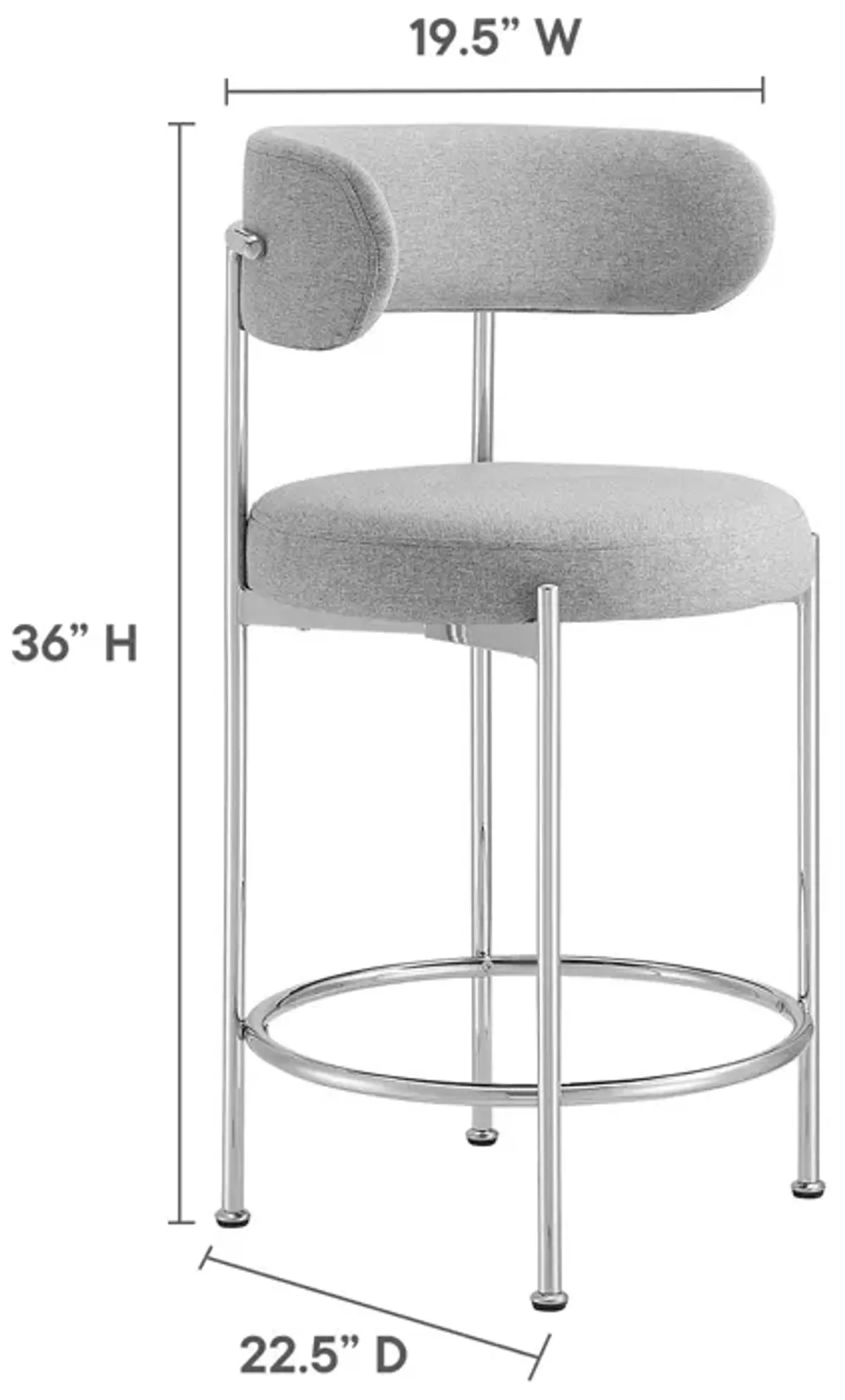 Albie Fabric Counter Stools - Set of 2