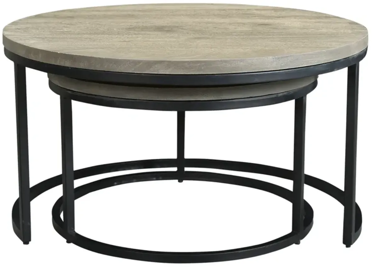 Drey Round Nesting Coffee Tables - Set Of 2