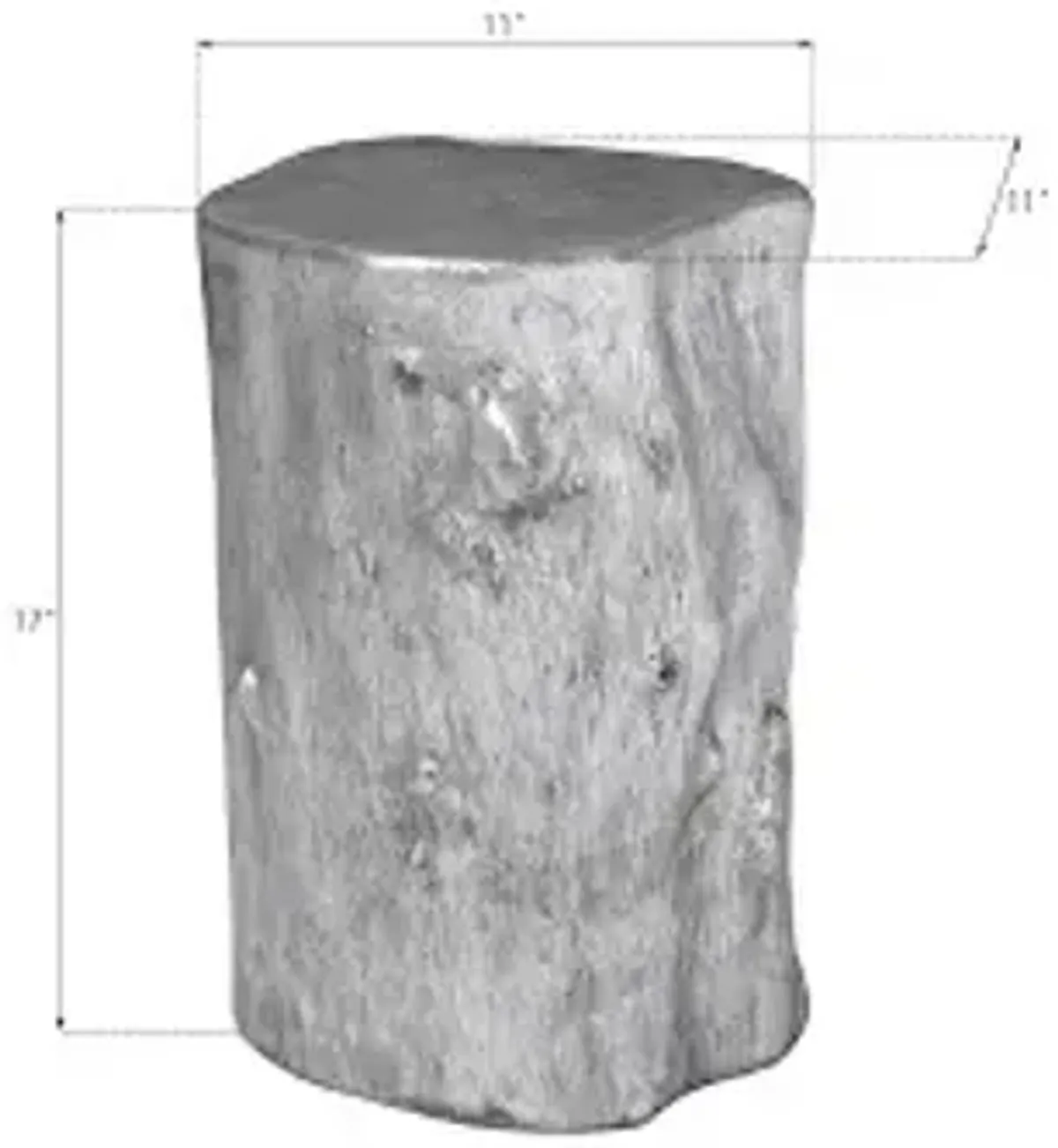 log stool, silver leaf, sm