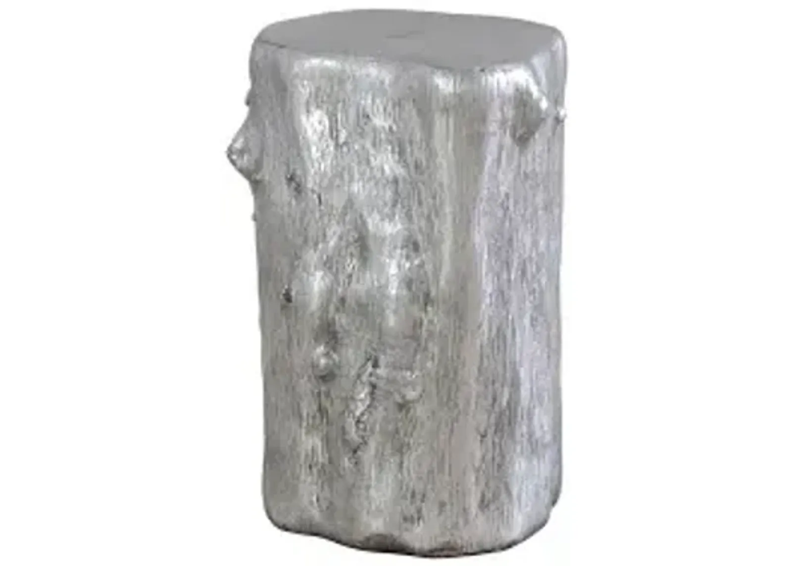 log stool, silver leaf, sm