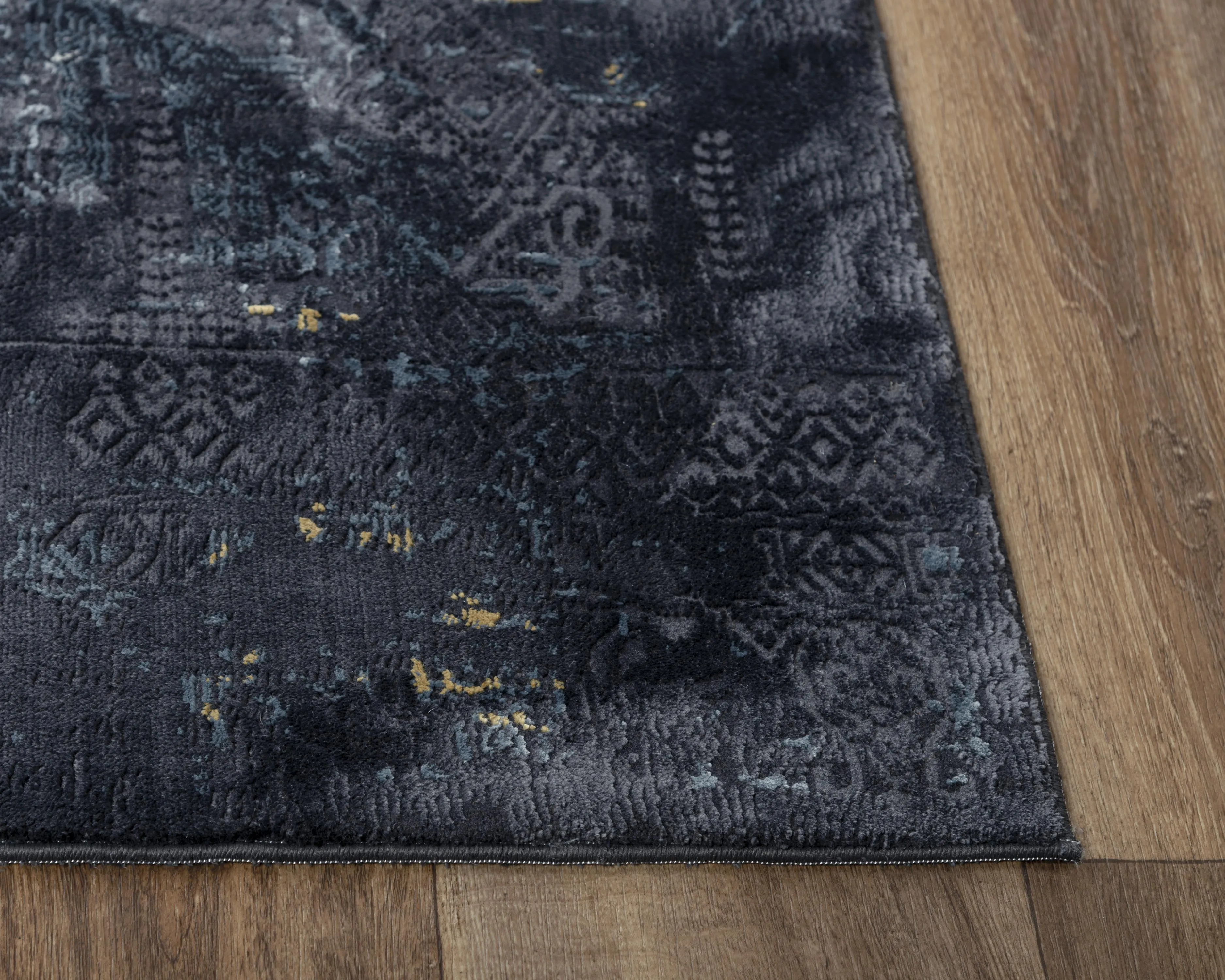 Emerge Gray/Black  Polyester 7'10" x 9'10" Rectangle Rug