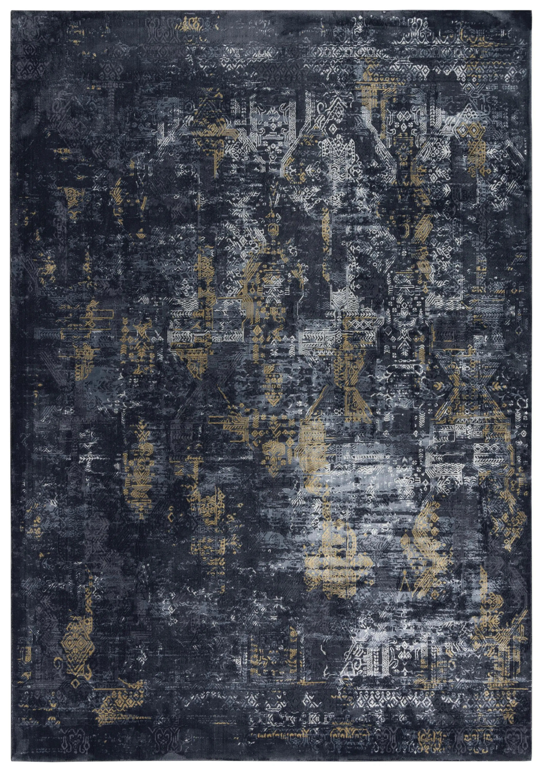 Emerge Gray/Black  Polyester 7'10" x 9'10" Rectangle Rug