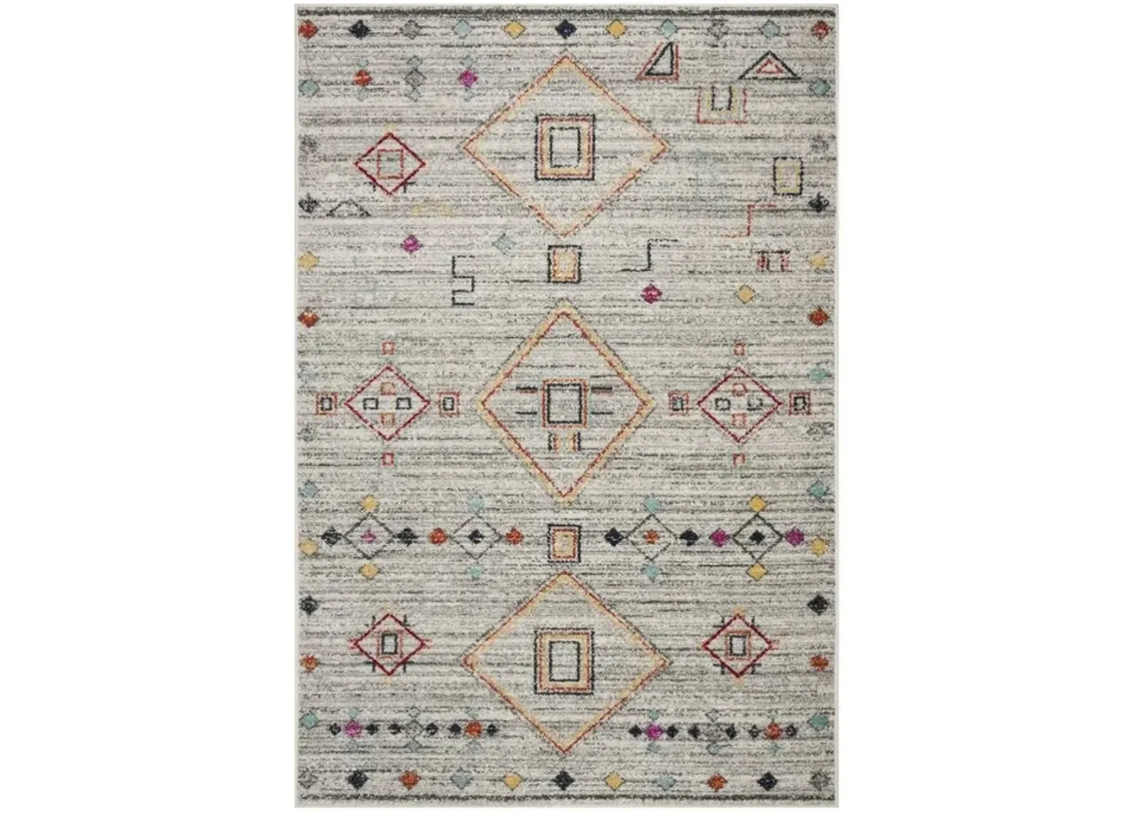 ADIRONDACK Contemporary Light Grey / Red 3' X 5' Powerloomed Rug