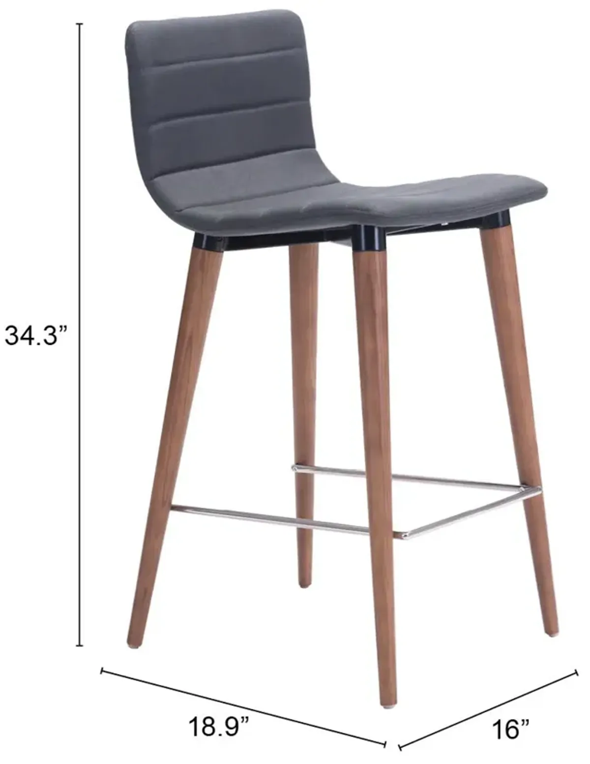 Jericho Counter Stool (Set of 2) Gray