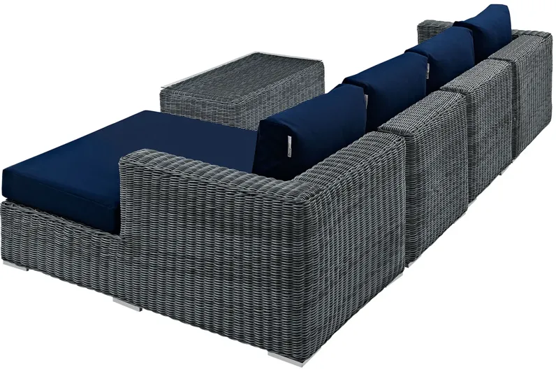 Summon 5 Piece Outdoor Patio Sunbrella® Sectional Set