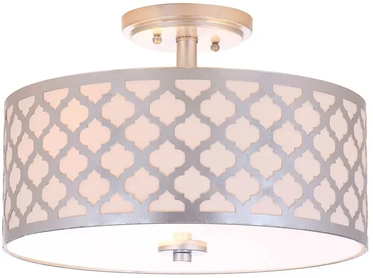 Kora Quatrefoil 3 Light 15-Inch Dia Silver Flush Mount