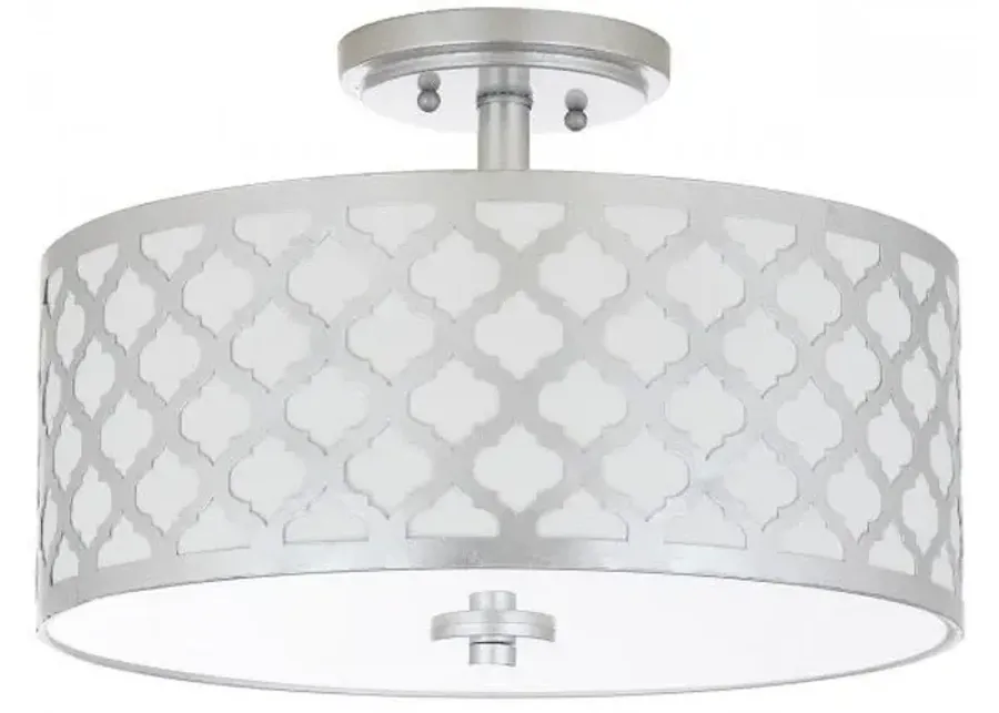 Kora Quatrefoil 3 Light 15-Inch Dia Silver Flush Mount