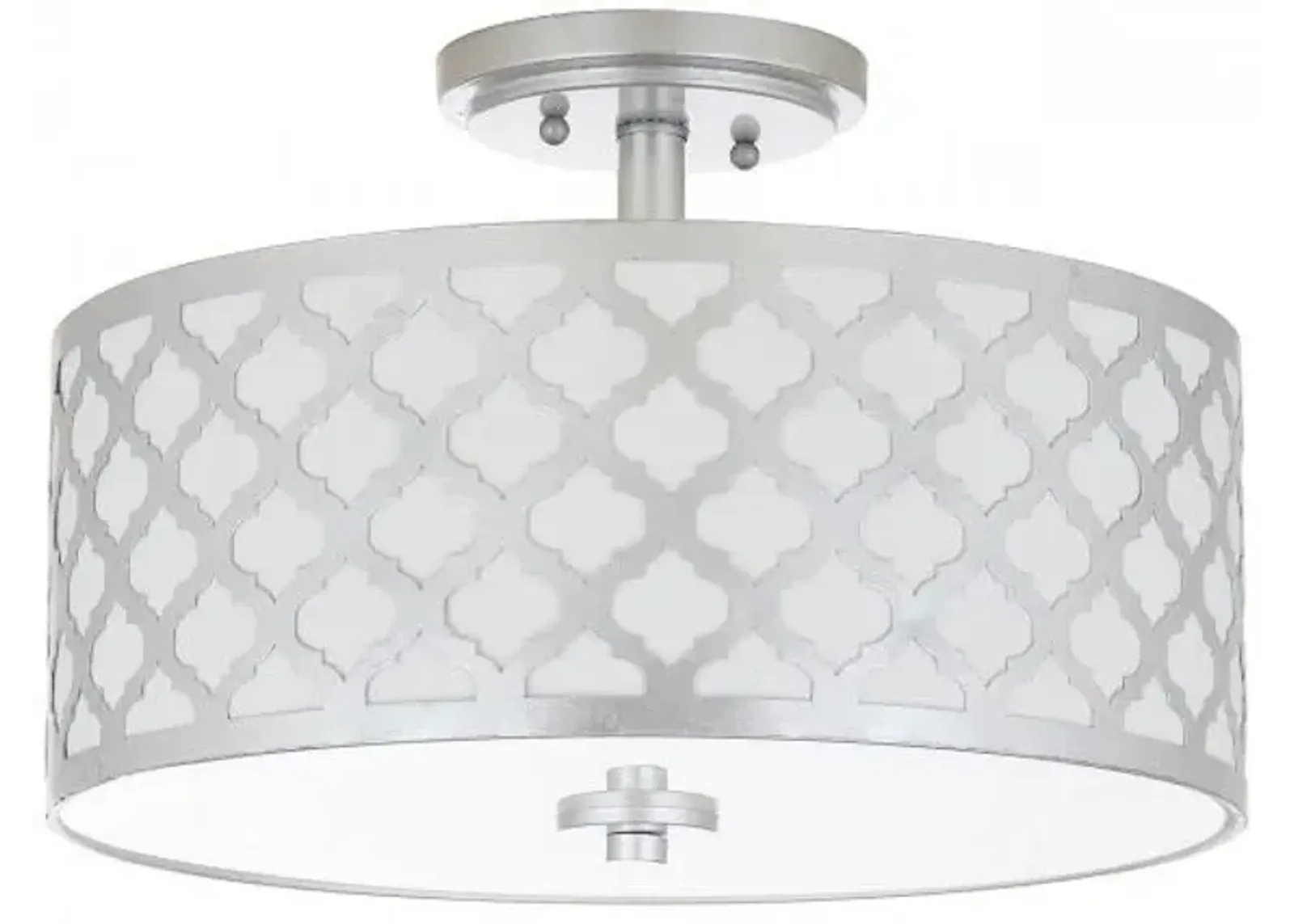 Kora Quatrefoil 3 Light 15-Inch Dia Silver Flush Mount