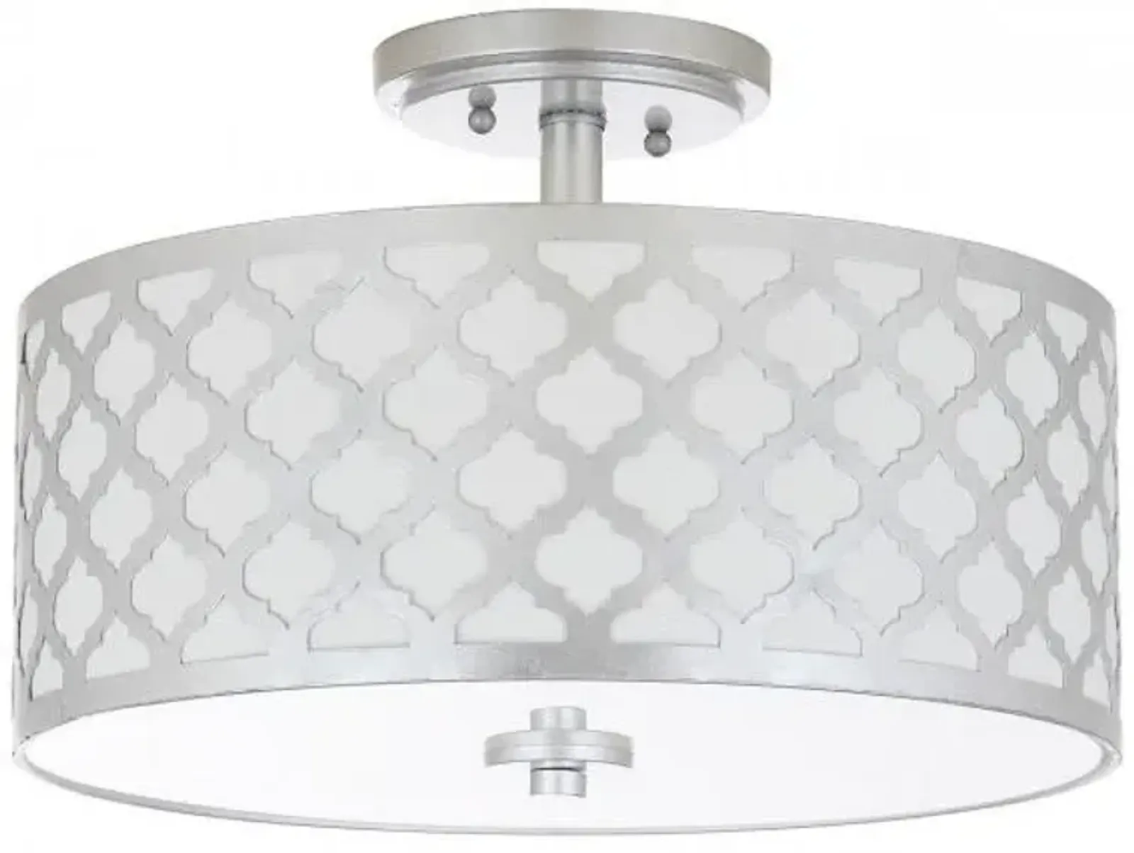 Kora Quatrefoil 3 Light 15-Inch Dia Silver Flush Mount