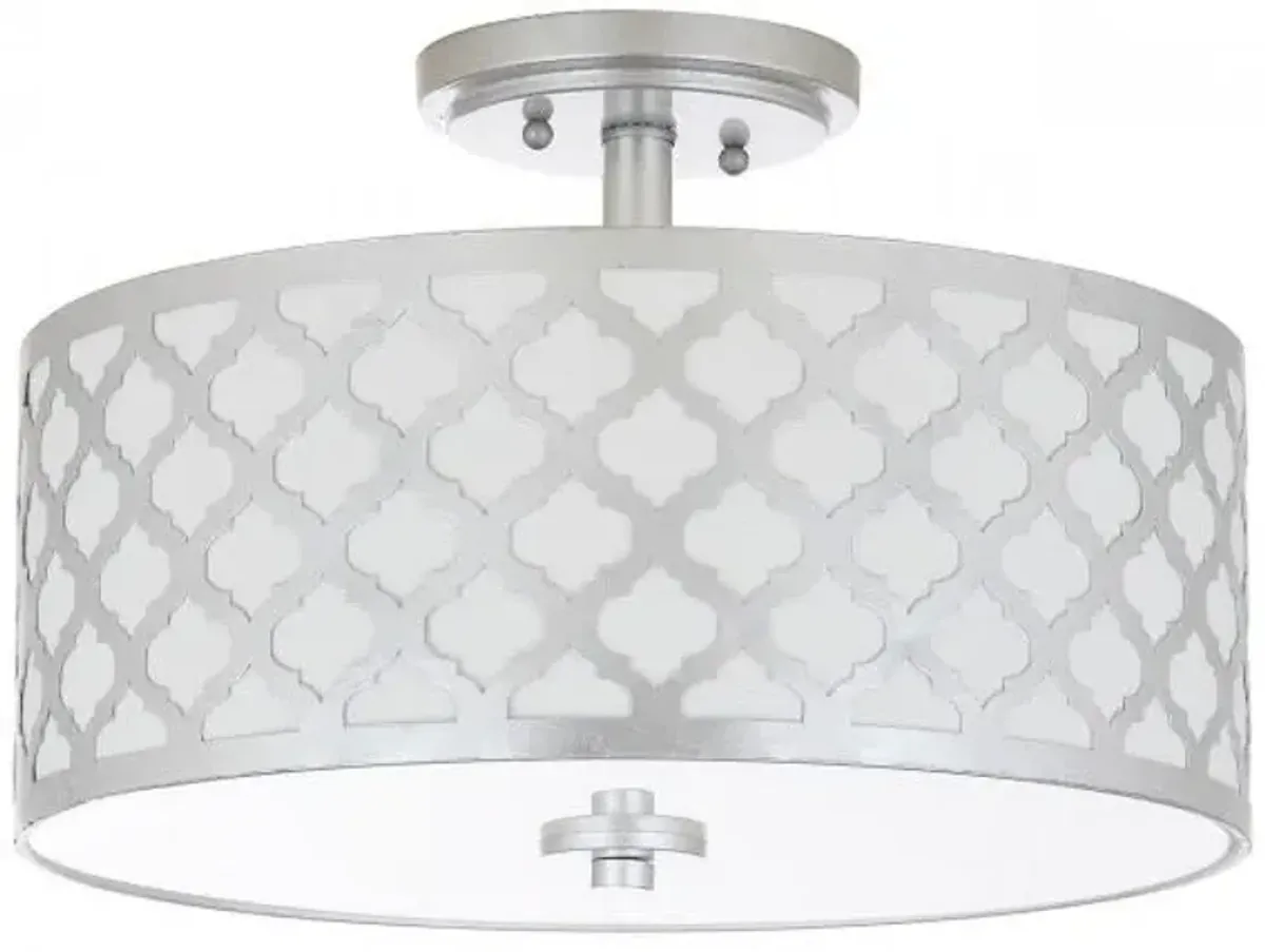 Kora Quatrefoil 3 Light 15-Inch Dia Silver Flush Mount