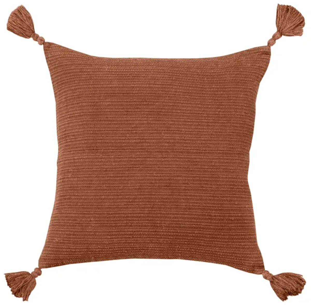 Solid Stripe Rust Pillow