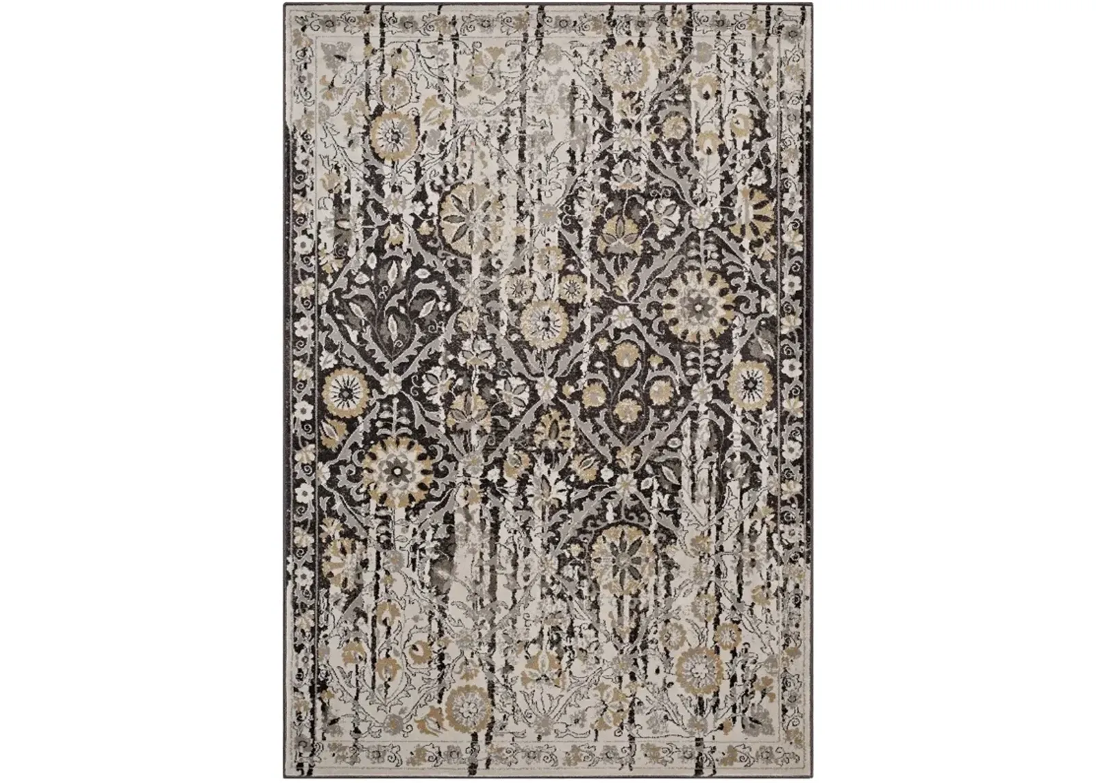 Ganesa Distressed Diamond Floral
Lattice 5x8 Area Rug