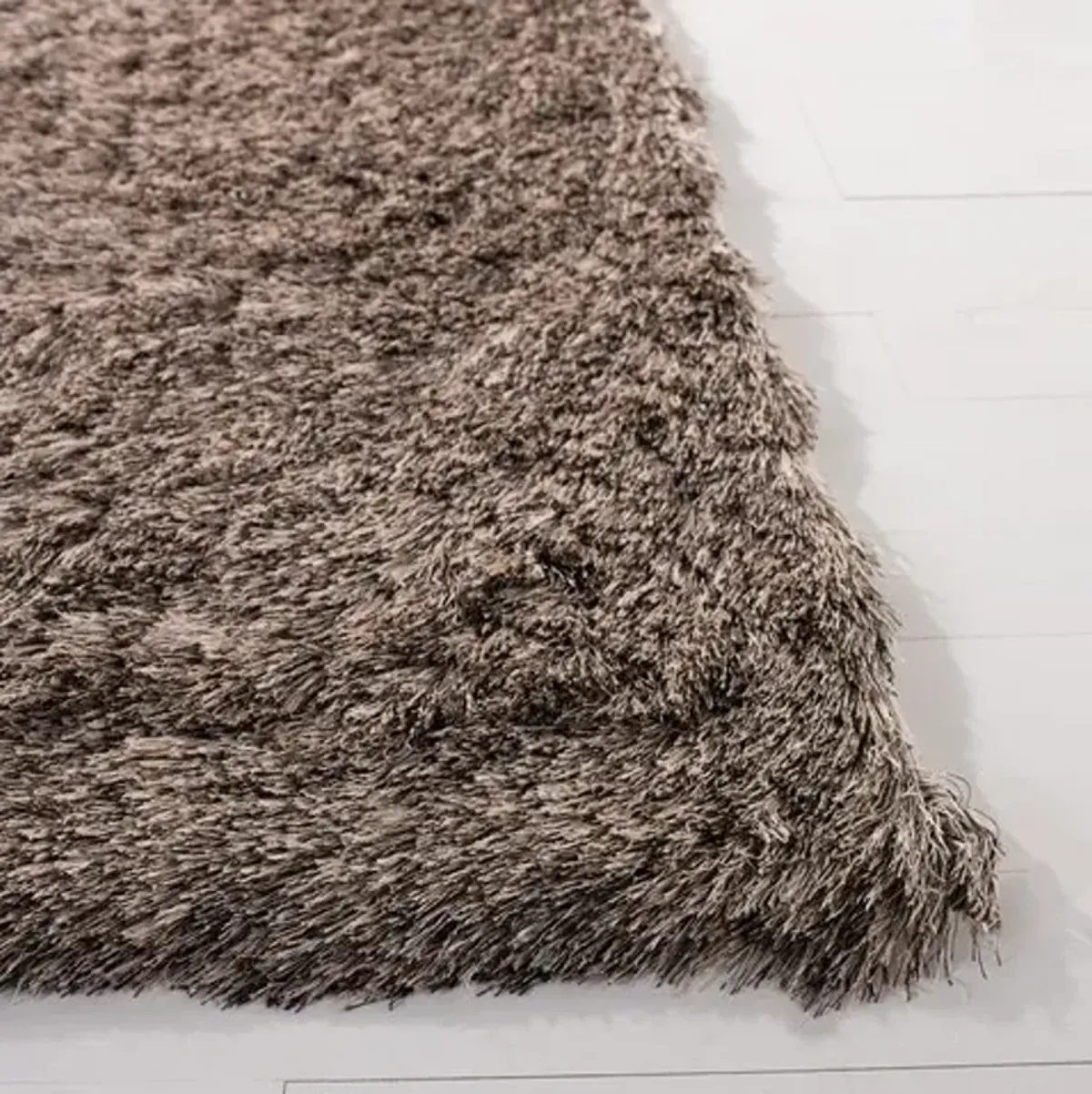 PARIS SHAG Brown 2'-3' X 10' Runner Rug