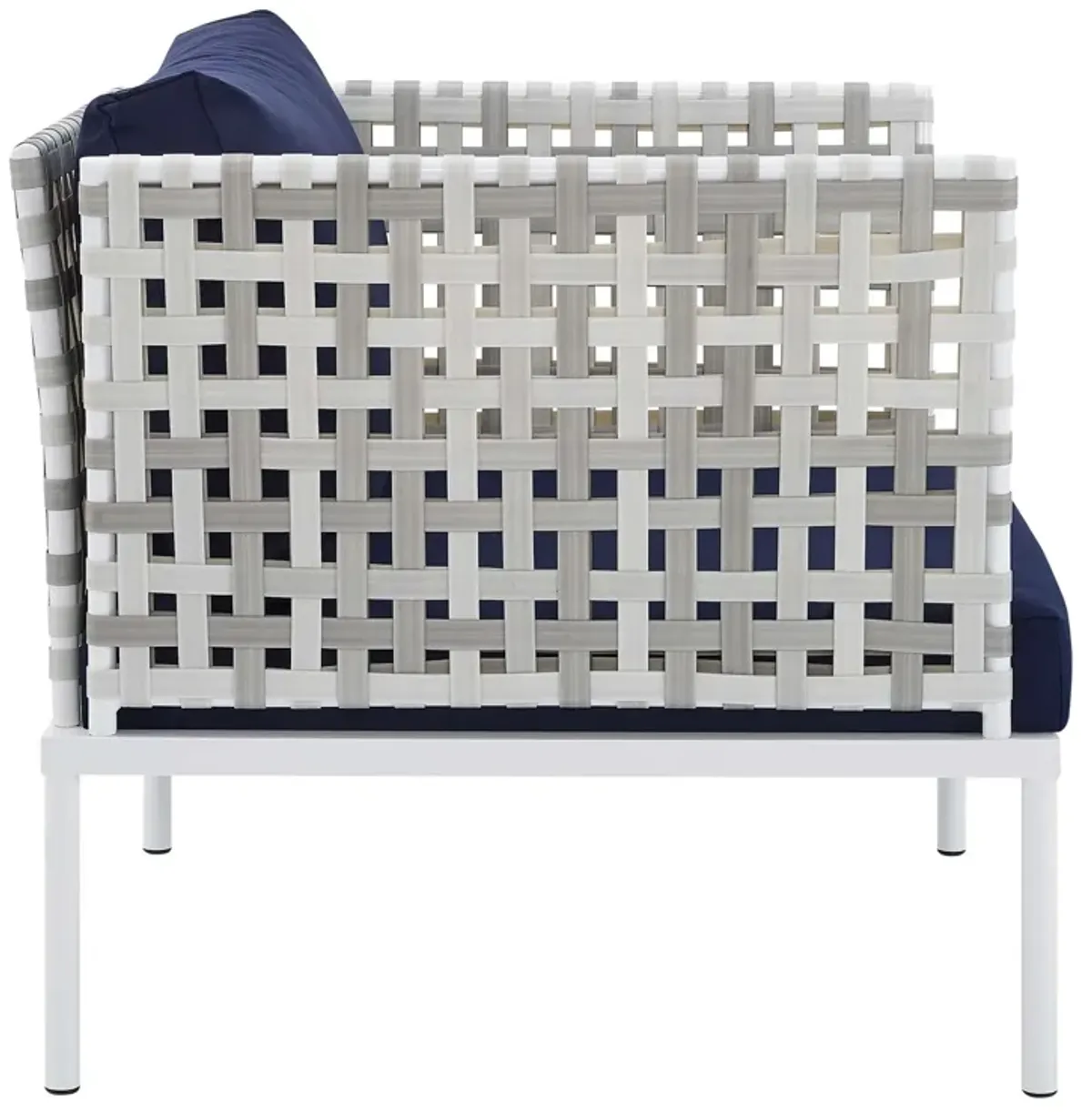 Harmony 3-Piece  Sunbrella® Basket Weave Outdoor Patio Aluminum Seating Set