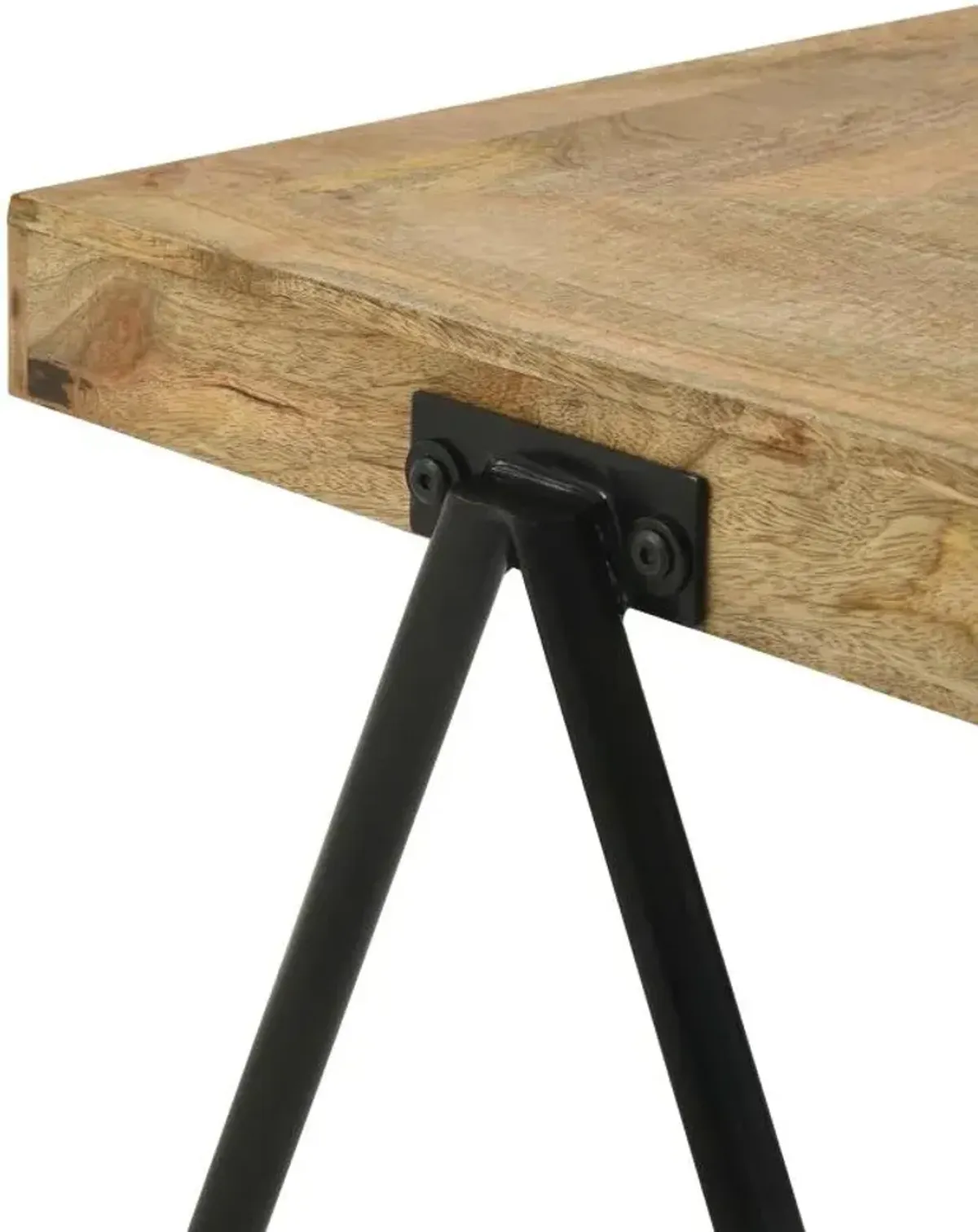 Bedfordshire Square End Table with Metal Legs Natural And Black