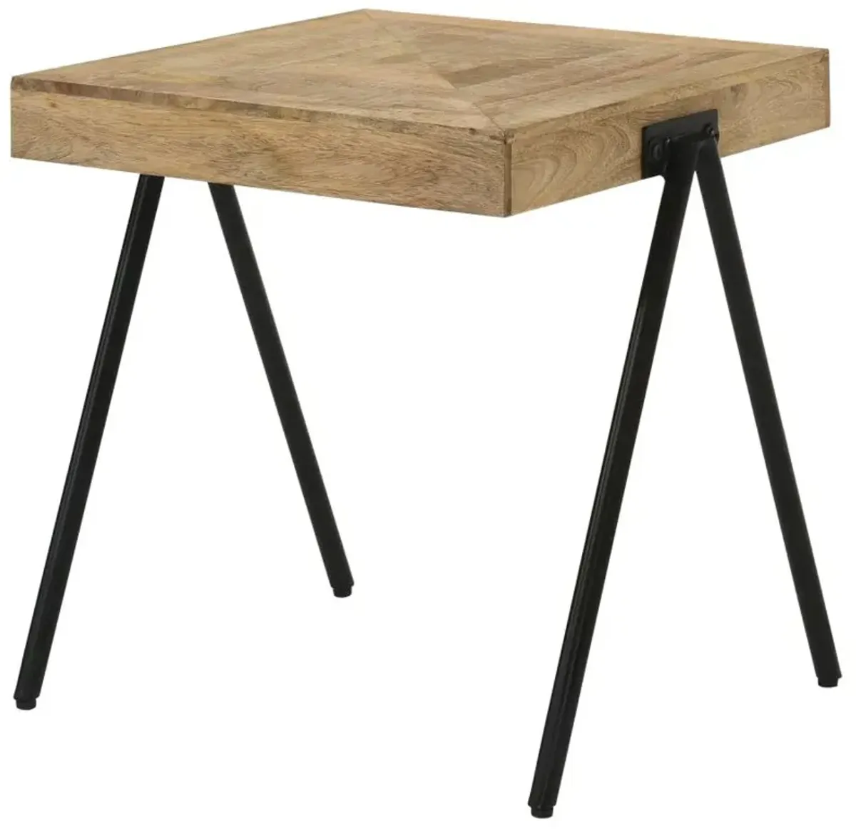 Bedfordshire Square End Table with Metal Legs Natural And Black