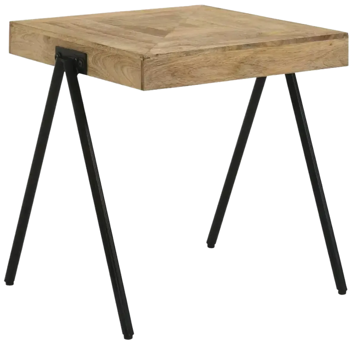 Bedfordshire Square End Table with Metal Legs Natural And Black