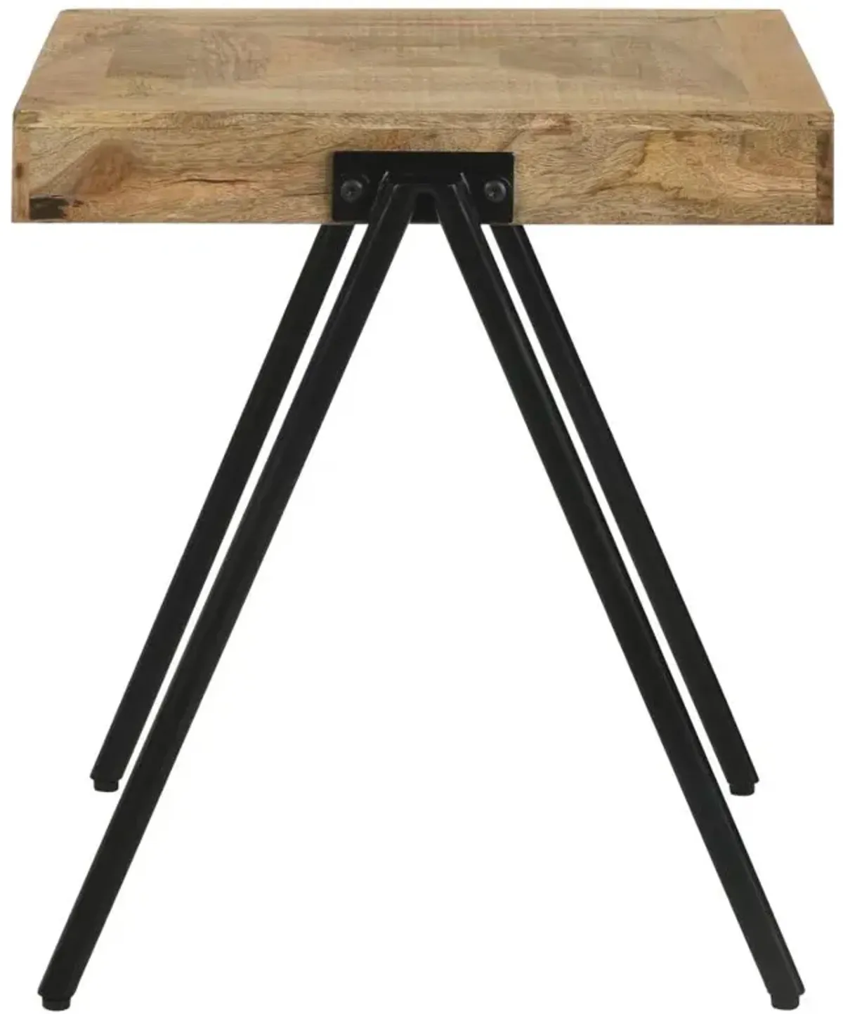 Bedfordshire Square End Table with Metal Legs Natural And Black