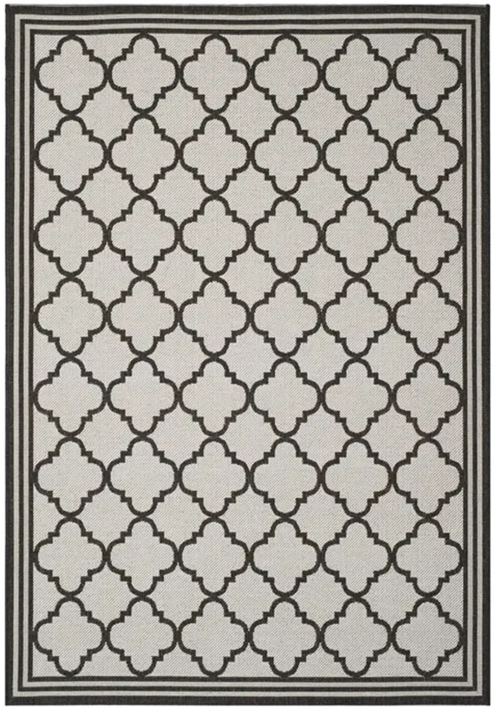 Safavieh BEACH HOUSE Collection BHS121A-5 Light Grey / Charcoal 5'-3" X 7'-6"