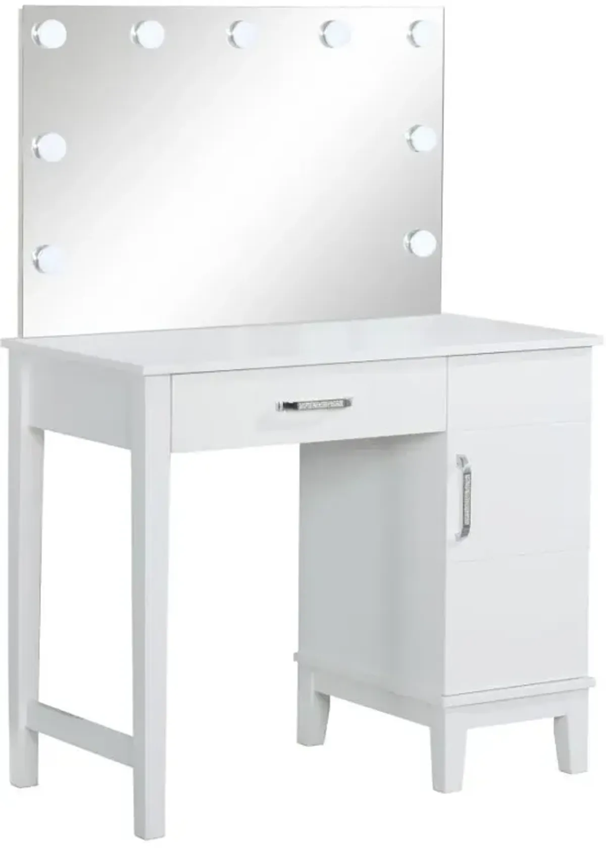 Elijah Vanity Set with LED Lights White and Dark Grey