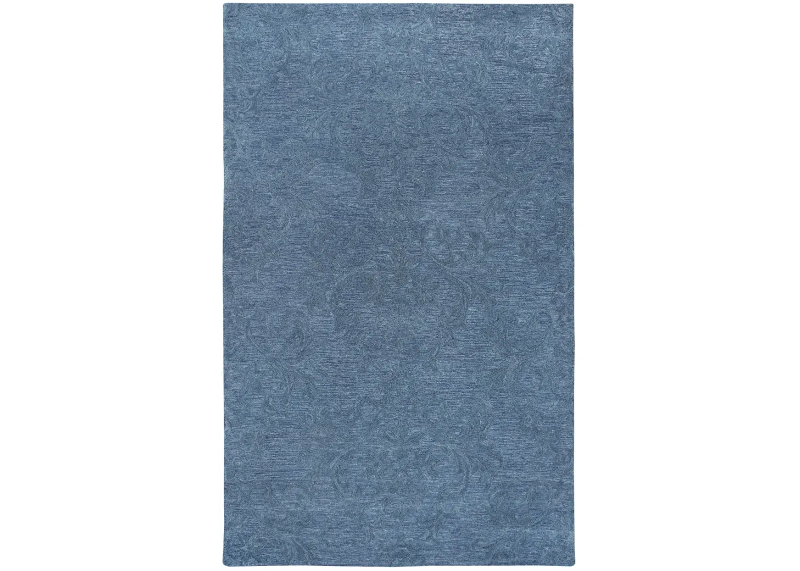 Fifth Avenue Blue Damask Wool 8' x 10' Rectangle Rug