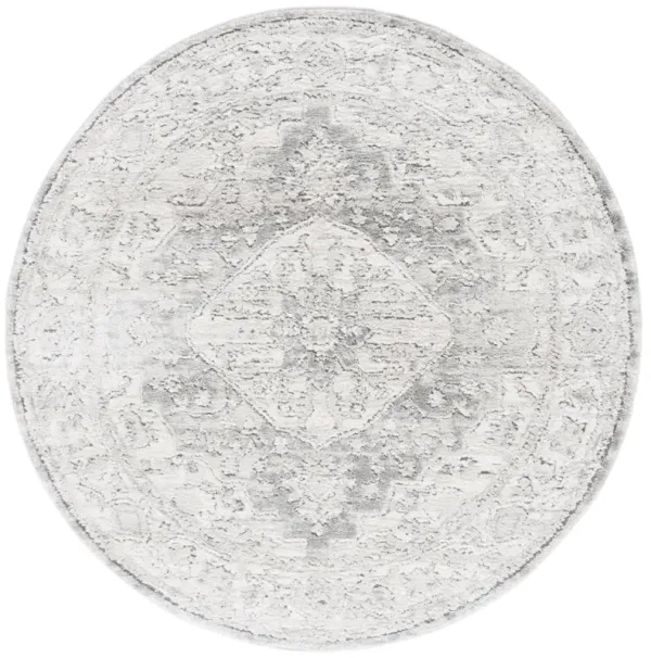 LUNA 108 GREY  6'-7' x 6'-7' Round Round Rug
