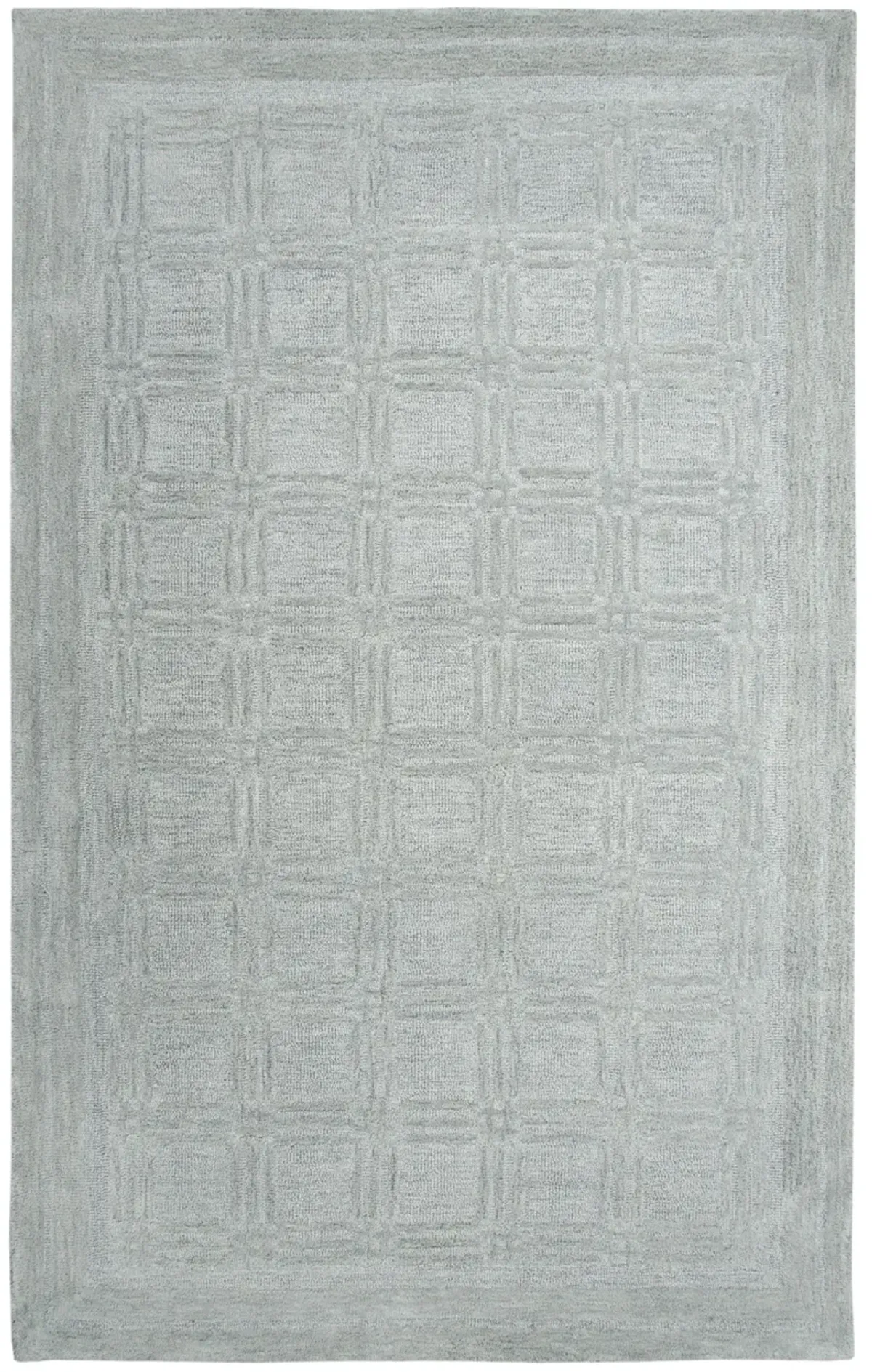 Fifth Avenue Gray Squares Wool 9'x12' Rectangle Rug