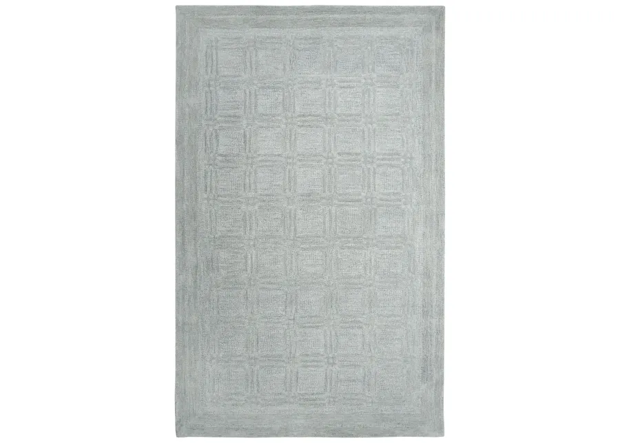 Fifth Avenue Gray Squares Wool 9'x12' Rectangle Rug