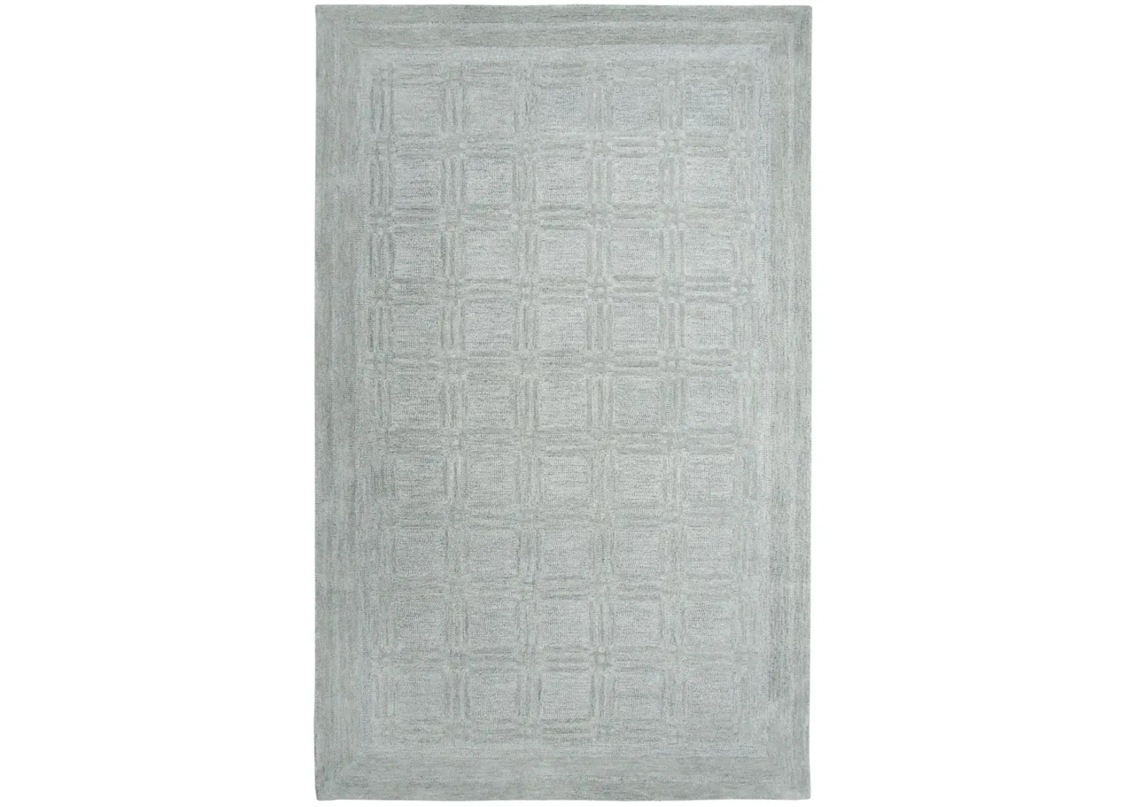 Fifth Avenue Gray Squares Wool 9'x12' Rectangle Rug