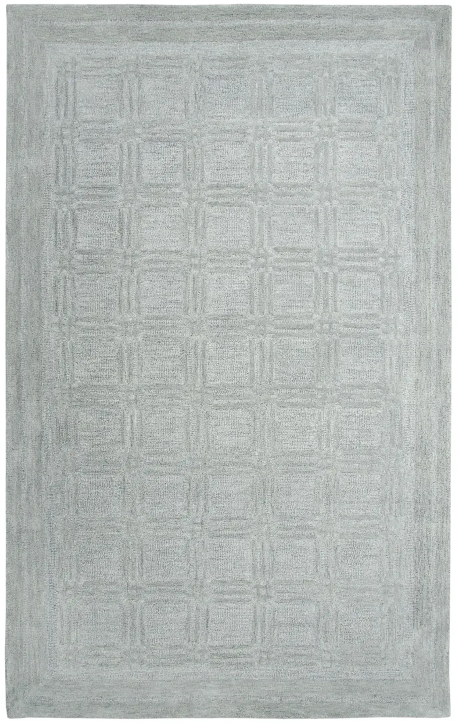 Fifth Avenue Gray Squares Wool 9'x12' Rectangle Rug