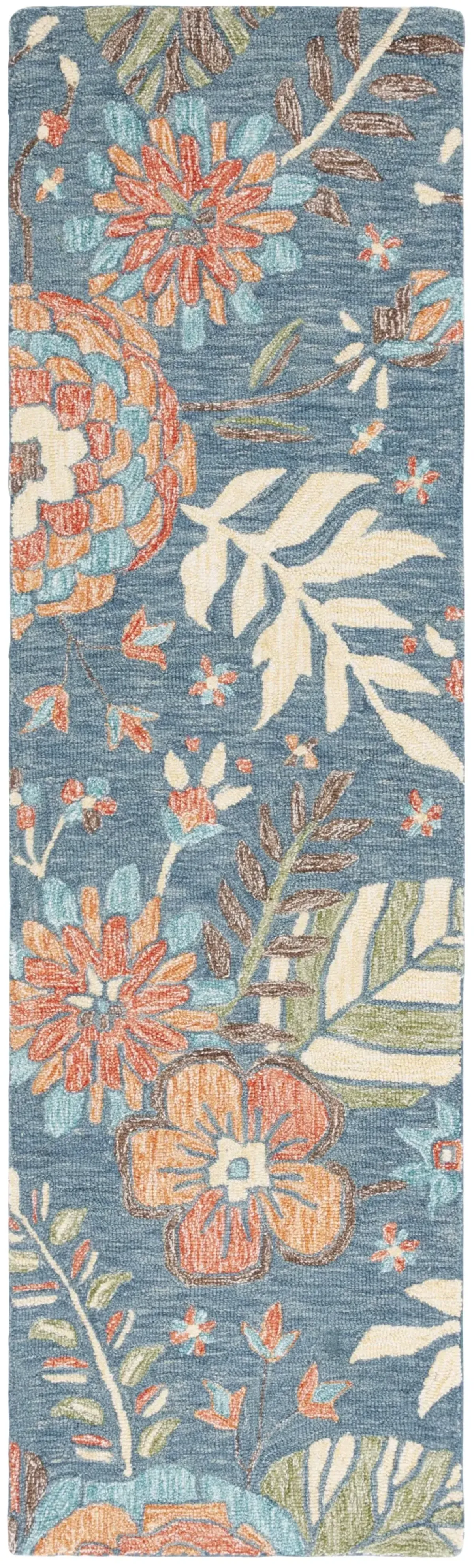 JARDIN 253 BLUE  2'-3' x 8' Runner Rug