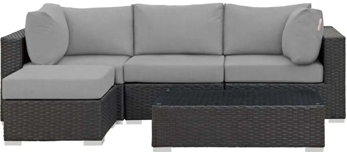 Sojourn 5 Piece Outdoor Patio Sunbrella® Sectional Set