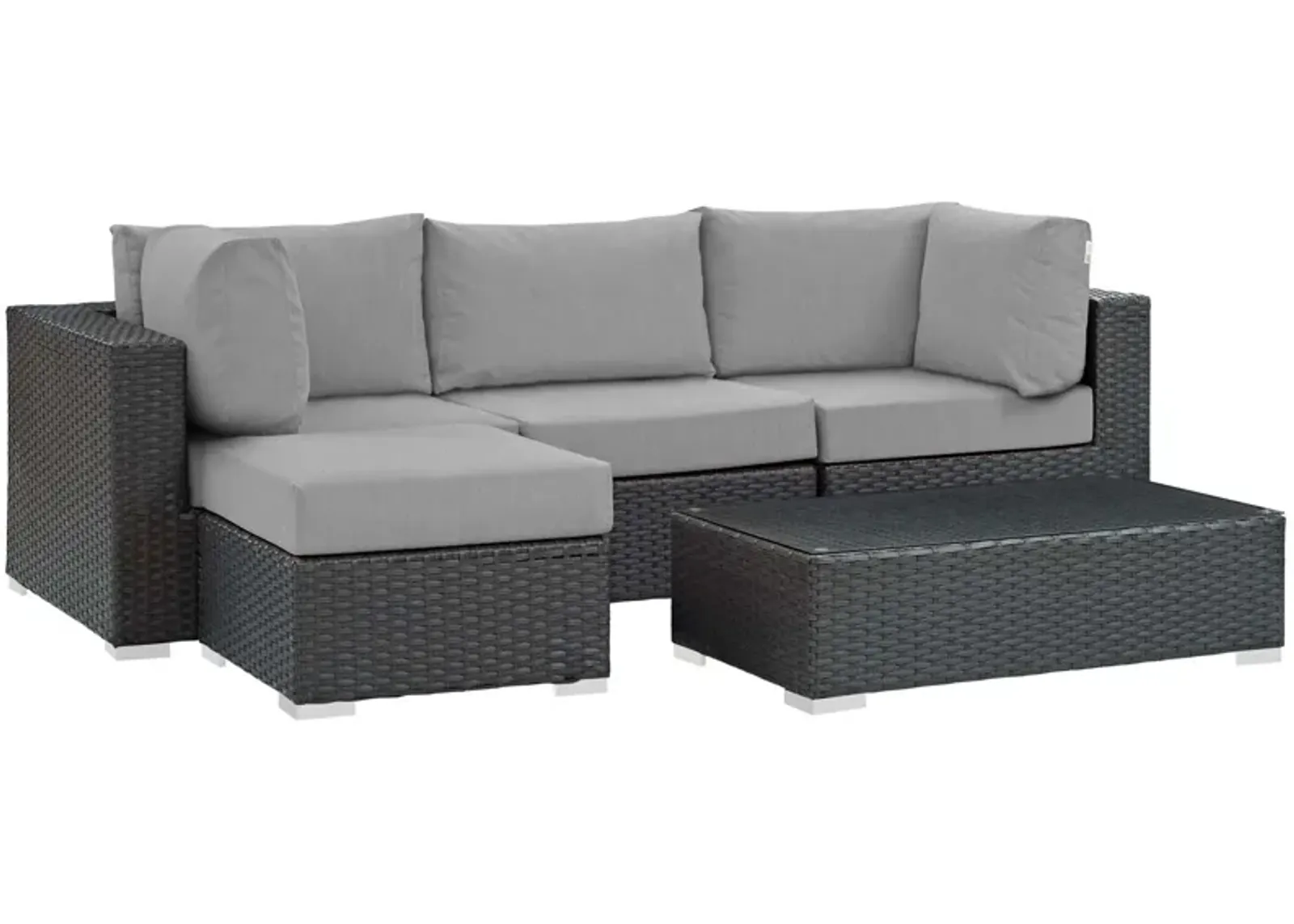 Sojourn 5 Piece Outdoor Patio Sunbrella® Sectional Set