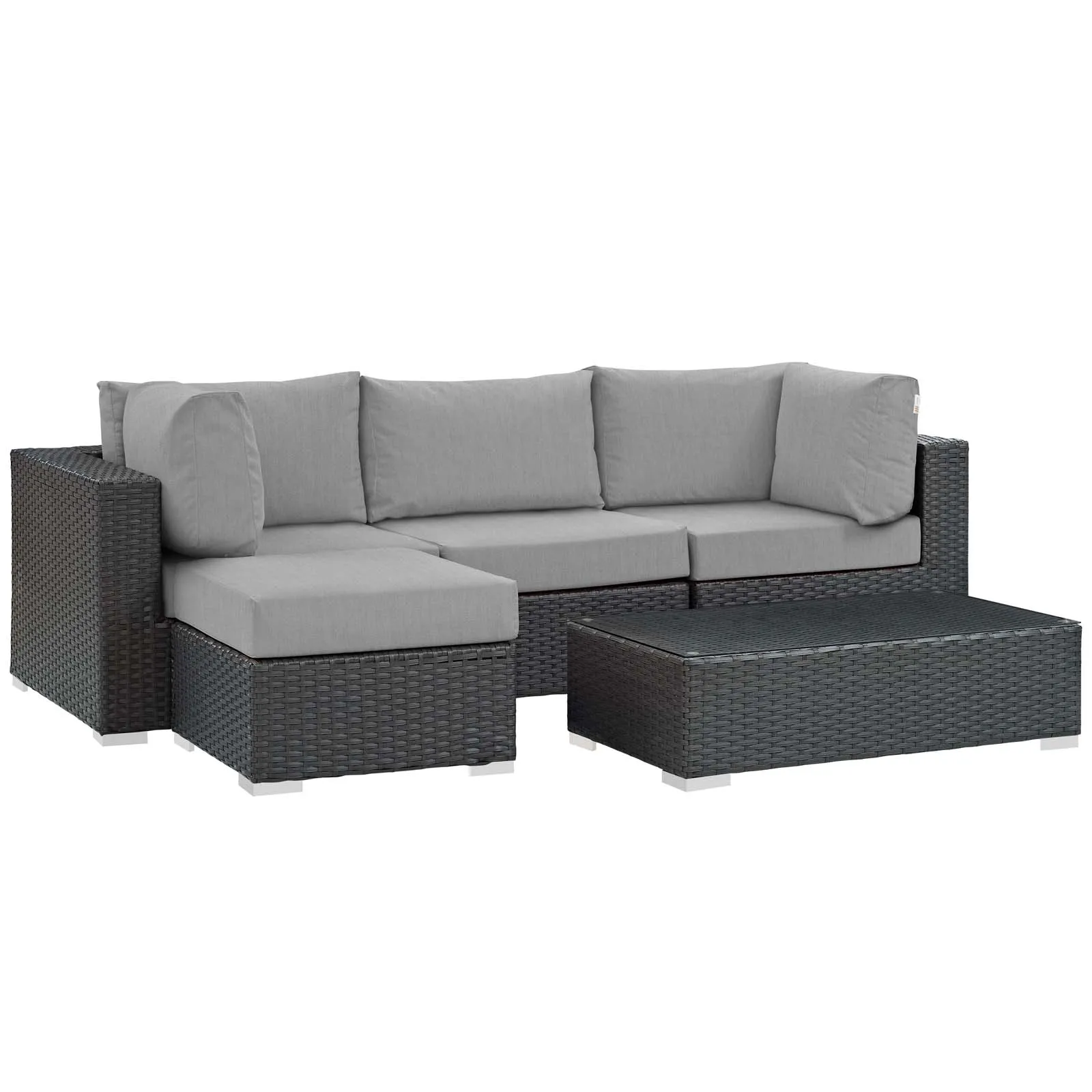 Sojourn 5 Piece Outdoor Patio Sunbrella® Sectional Set