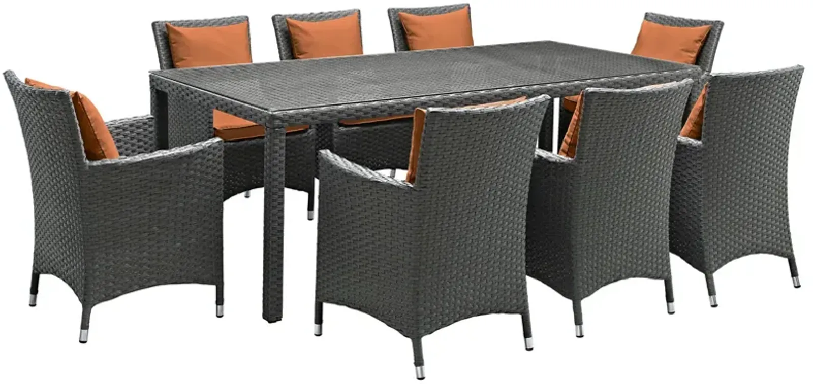 Sojourn 9 Piece Outdoor Patio Sunbrella® Dining Set