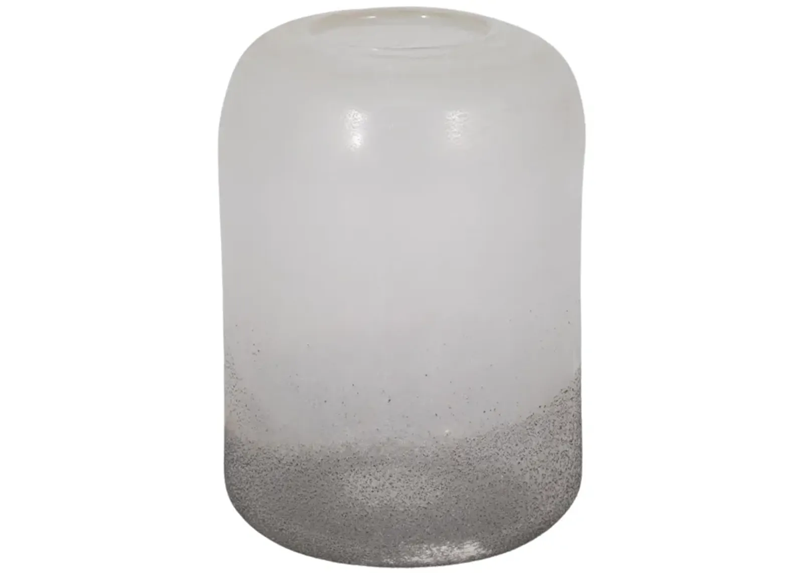 9" Ombre Cylinder Vase, White/grey