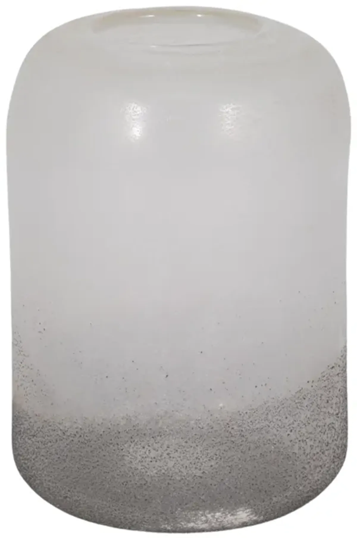 9" Ombre Cylinder Vase, White/grey