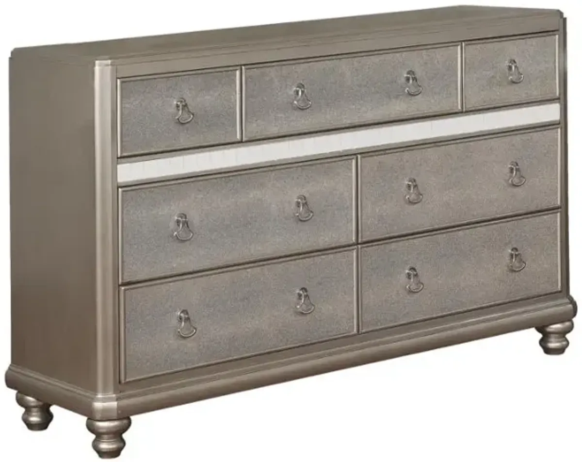 Bling Game 7-drawer Dresser Metallic Platinum