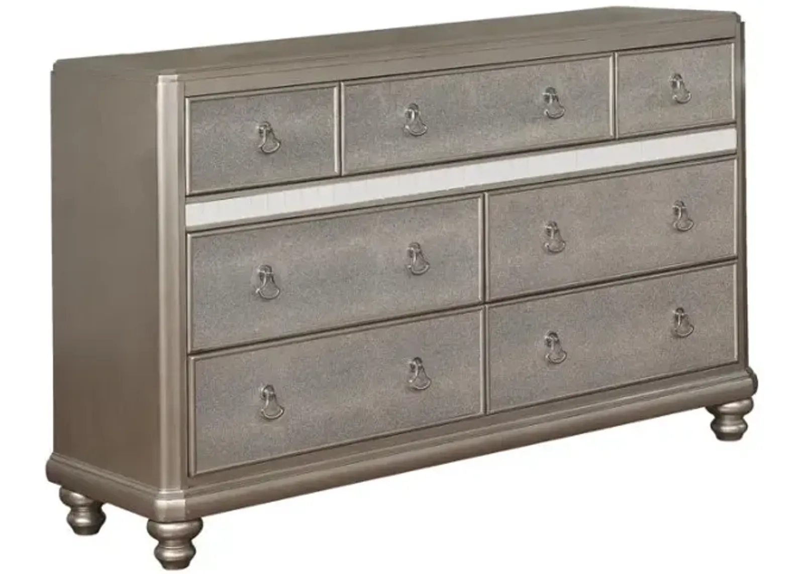 Bling Game 7-drawer Dresser Metallic Platinum