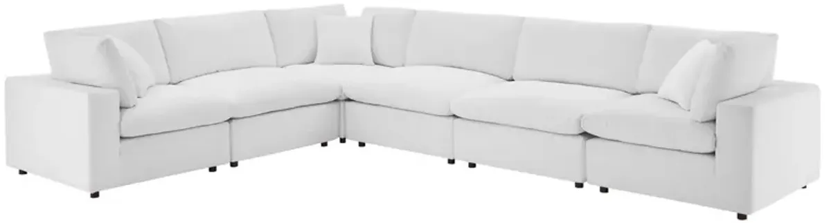 Commix Down Filled Overstuffed Performance Velvet 6-Piece Sectional Sofa