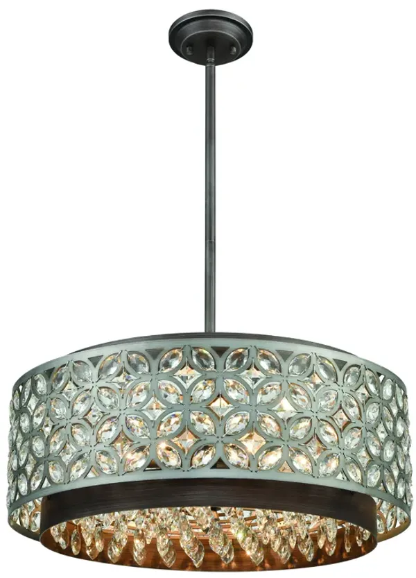 Rosslyn 22" Wide 6-Light Chandelier - Weathered Zinc