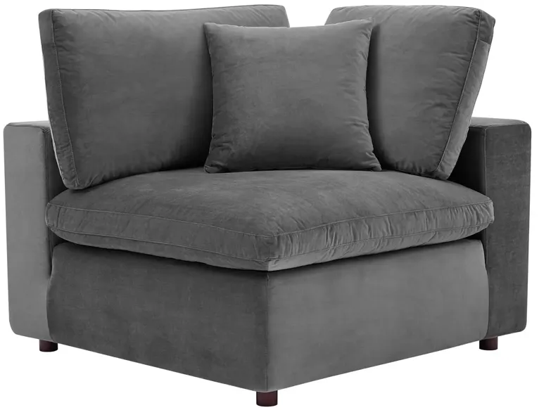 Commix Down Filled Overstuffed Performance Velvet 4-Seater Sofa