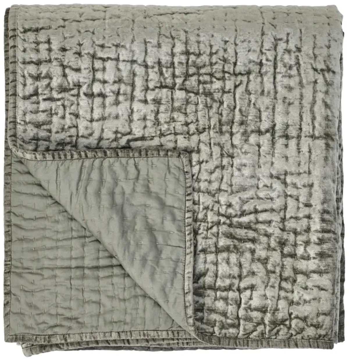 Dimitry 100% Rayon Velvet Sage Green Quilt