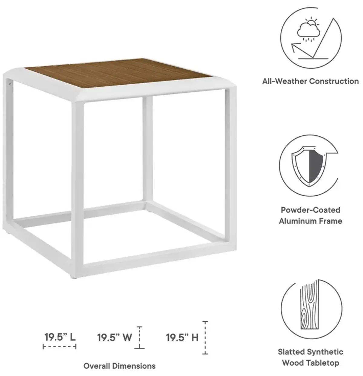 Stance 3 Piece Outdoor Patio Aluminum Set