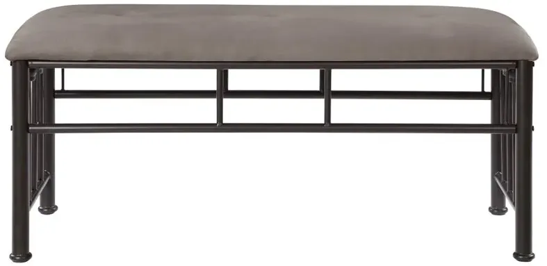 Livingston Upholstered Bench Brown and Dark Bronze